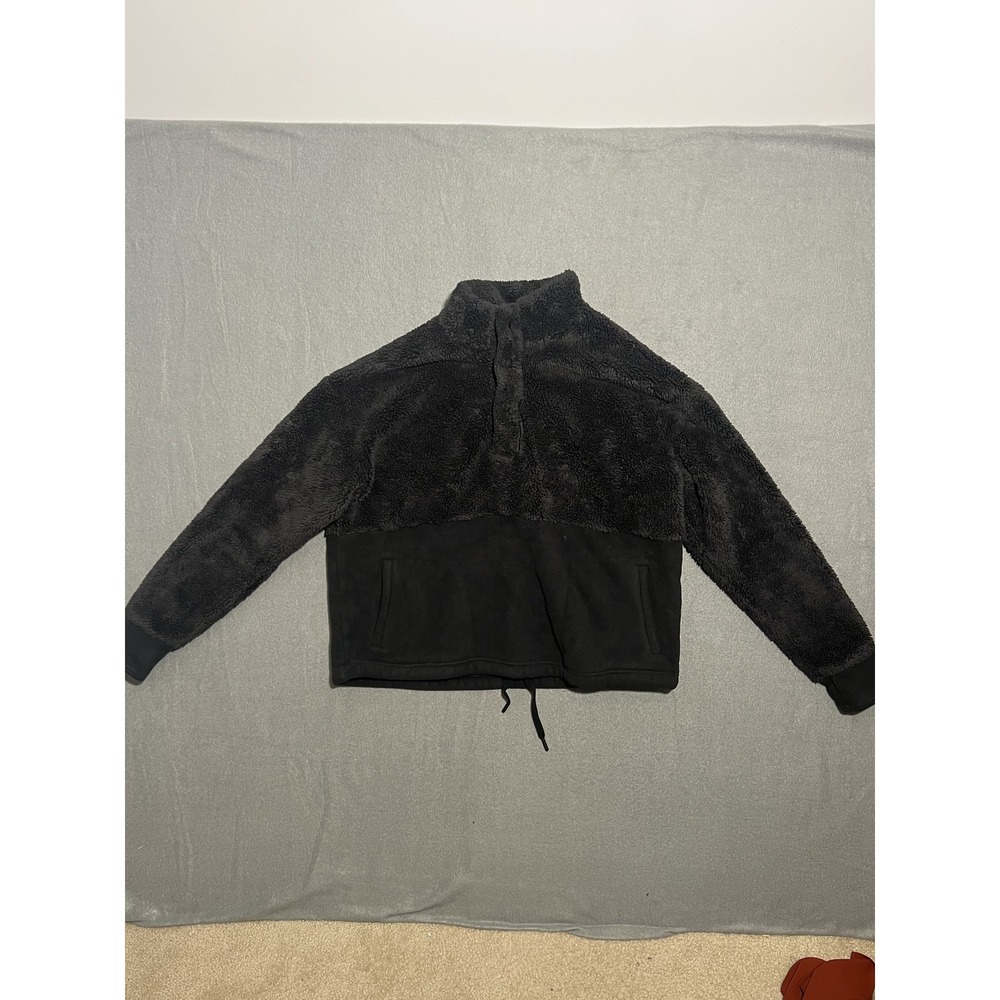 All in Motion Women's Sherpa Fleece Pullover Sweatshirt Mock Neck Charcoal M